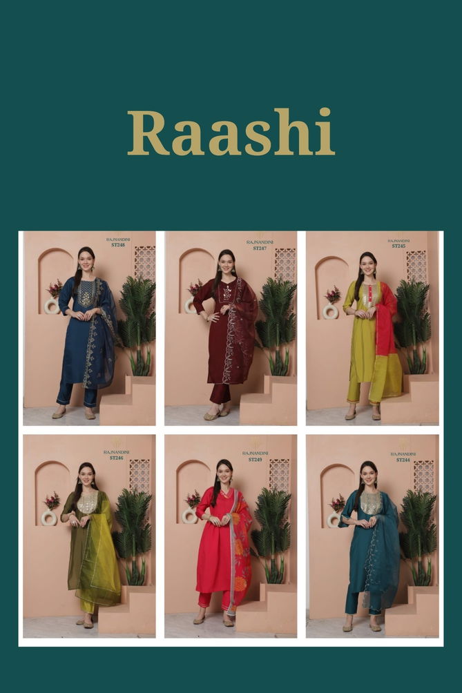 Raashi By Trendy Designer Roman Silk Kurti With Bottom Dupatta Wholesale Price In Surat
